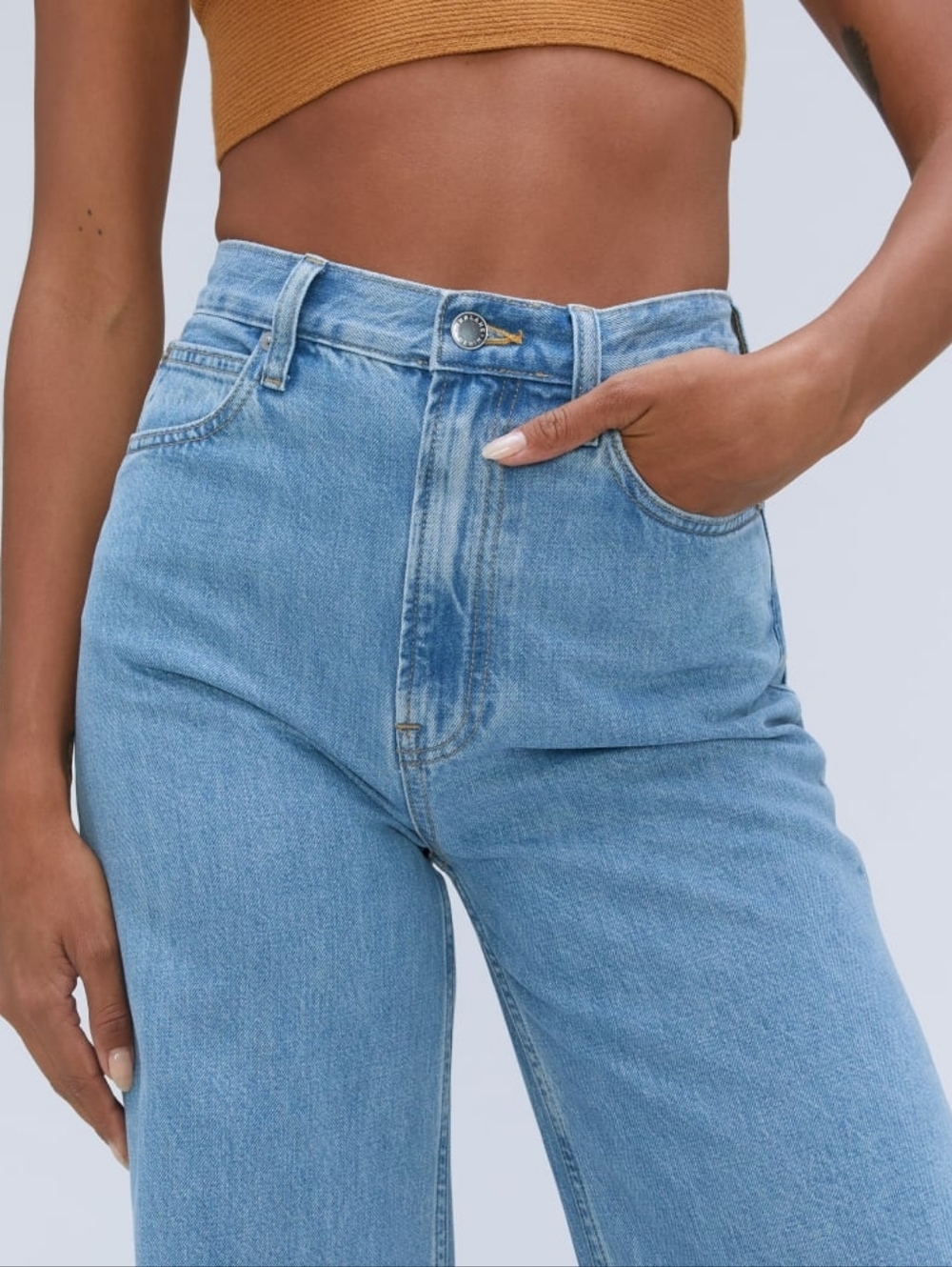NWT New Everlane The Baggy Jean Low Rise Blue Denim Women's 33 Regular Wide Leg - Picture 11 of 11